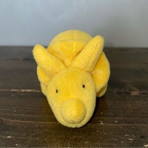 Vintage Russ Dinosaur plush Triceratops Yellow little small 6"